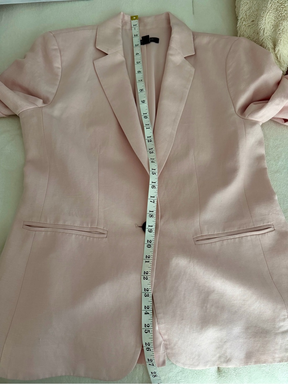 Ann Taylor Hutton Single-Button Pale Pink Blazer Jacket Linen 4 - Picture 2 of 6